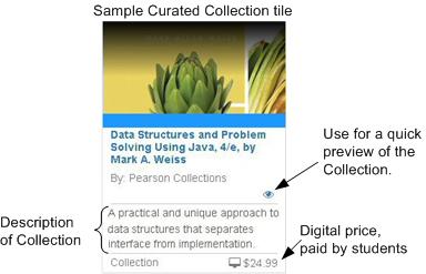 Screen capture of a sample curated collection showing the rating, price, and how to preview the collection